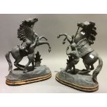 A pair of spelter Marley horses