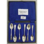 A late 18th/early 19th century harlequin set of bright cut teaspoons,