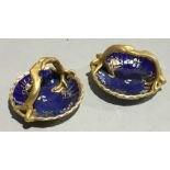 A pair of Spode porcelain miniature baskets, circa 1820,