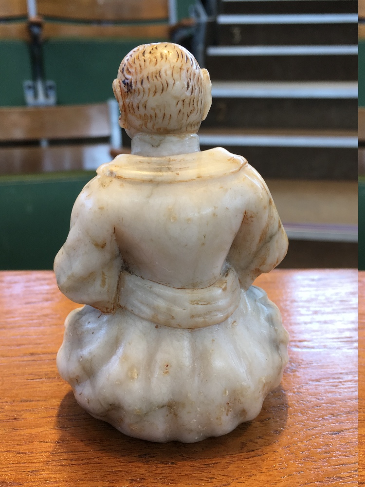 A 19th century Oriental soapstone figure Modelled as a seated gentleman, holding a gourd. - Image 4 of 7