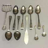 A small quantity of silver and silver plated flatware