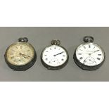 Three silver pocket watches