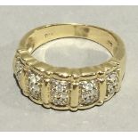 A 9 ct gold and diamond ring