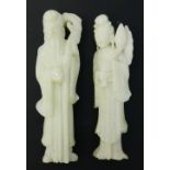 A pair of Chinese soapstone figures