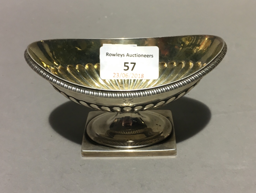 A silver pedestal salt, London 1818,