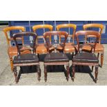 Seven various Victorian balloon back chairs