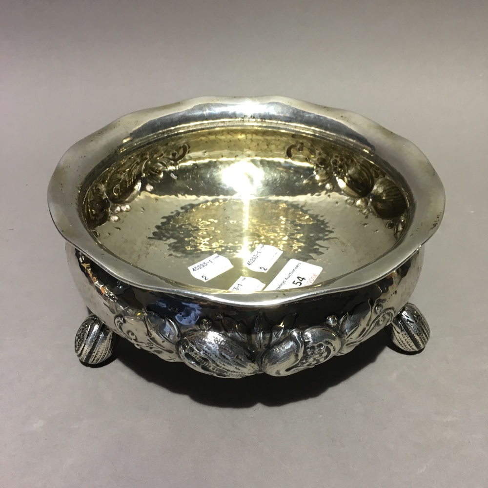 A 1950s Swedish silver embossed bowl