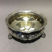 A 1950s Swedish silver embossed bowl