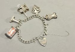 A silver charm bracelet