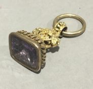 A Victorian amethyst set fob seal