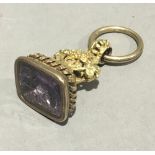 A Victorian amethyst set fob seal