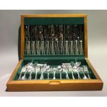 A silver plated canteen of cutlery