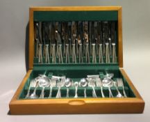 A silver plated canteen of cutlery