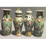 A collection of 19th century Canton vases