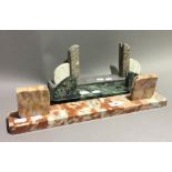 Three French Art Deco marble photo stands