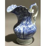 A 19th century blue and white Spongeware jug