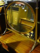 An Edwardian mahogany toilet mirror