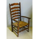 A ladder back chair and a nursing chair