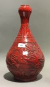 A Chinese red vase