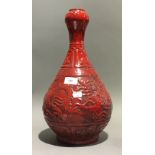 A Chinese red vase