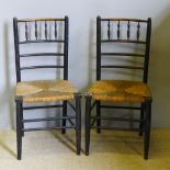 A pair of 19th century Country spindle back chairs and various other chairs