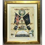 A Royal Marines hand painted watercolour tribute , signed C.
