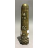 A Trench Art lighter with Royal Artillery insignias
