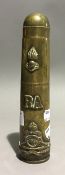 A Trench Art lighter with Royal Artillery insignias