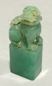 A dog-of-fo jade seal