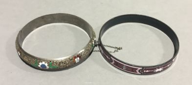 Two enamel decorated bangles