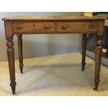 A small Victorian two drawer writing table