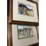 A pair of modern framed and glazed prints,