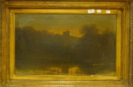 A Victorian gilt framed oil painting,