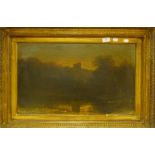 A Victorian gilt framed oil painting,