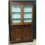 A Victorian mahogany glazed bookcase cabinet