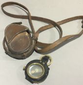 A WWI leather cased compass