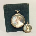 Two 9 ct gold framed miniatures
