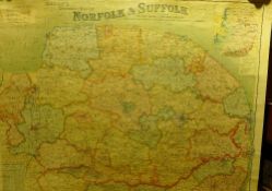 A vintage map of Norfolk and Suffolk,