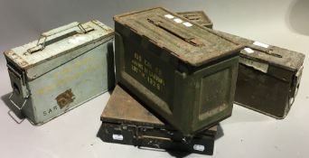 A quantity of ammunition boxes and contents