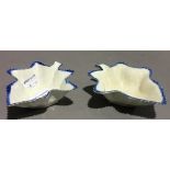 Two Spode creamware leaf shaped pickle dishes, circa 1790,