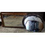 A Victorian walnut over mantle mirror and two others