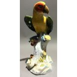 A large porcelain Meissen style parrot