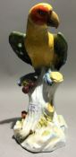 A large porcelain Meissen style parrot