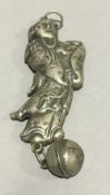 A Chinese silver rattle