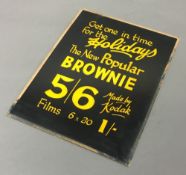 A Kodak Brownie advertising show card