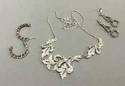 A quantity of silver marcasite jewellery