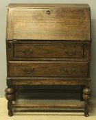 An early 20th century oak bureau