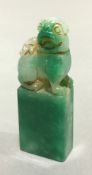 A jade dog-of-fo seal