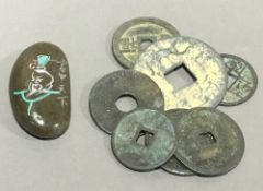 A quantity of Chinese coins