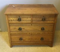 A Victorian oak dressing chest